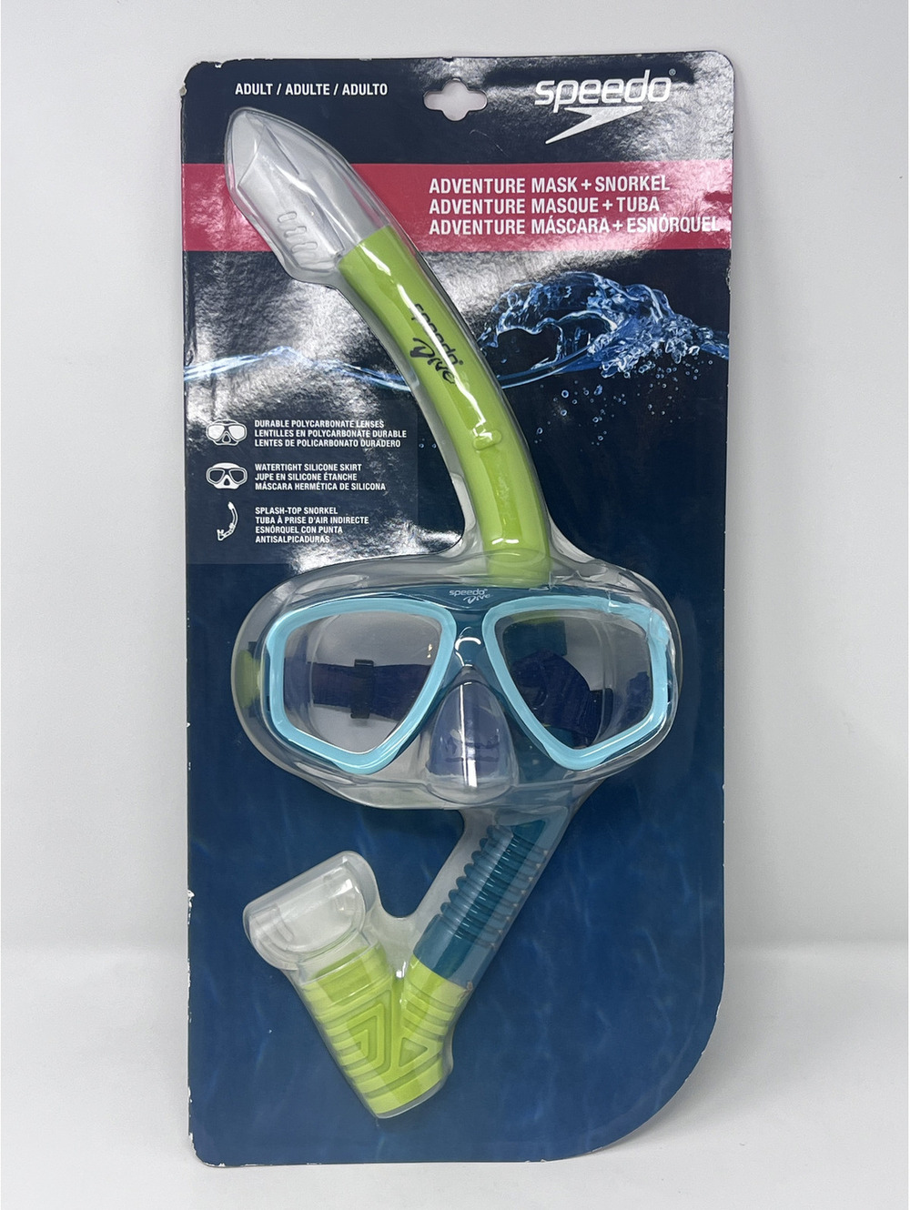 Speedo Adult Adventure Mask and Snorkel Set - Deep Lake Blue